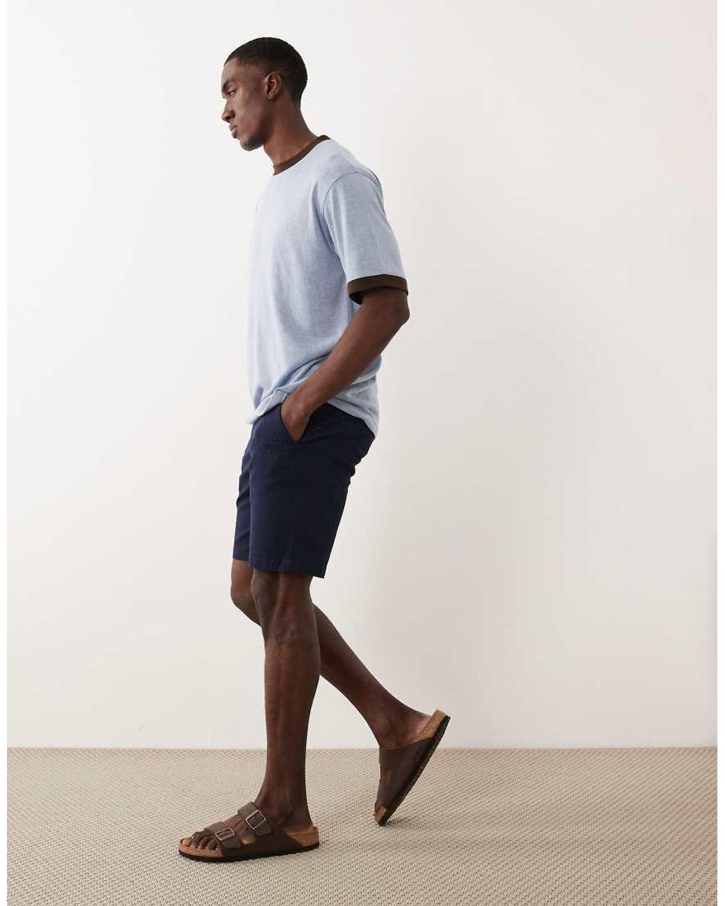 ASOS Gray Relaxed T-Shirt With Contrast Ringer for men
