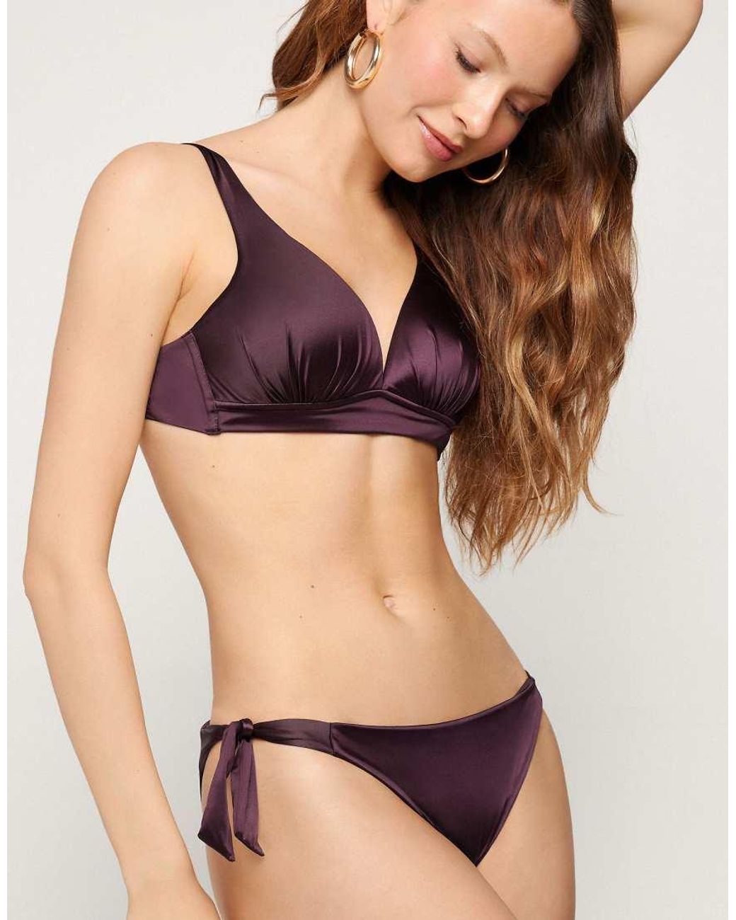 Tezenis Purple Shiny Glam Bikini Top