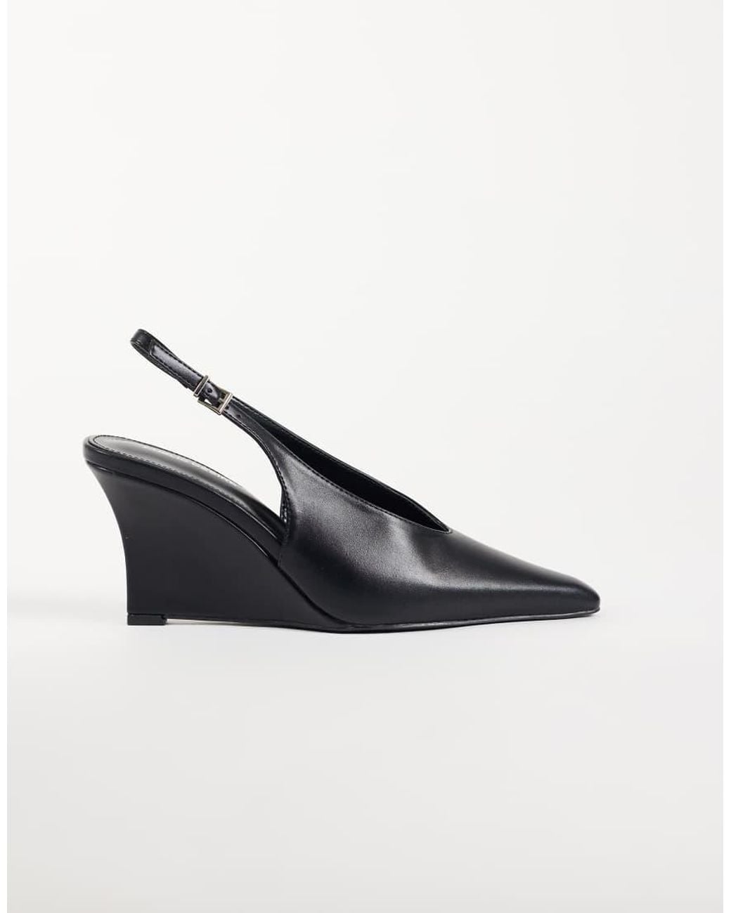 Public Desire White Yolanda Wedge Slingback Heeled Shoe