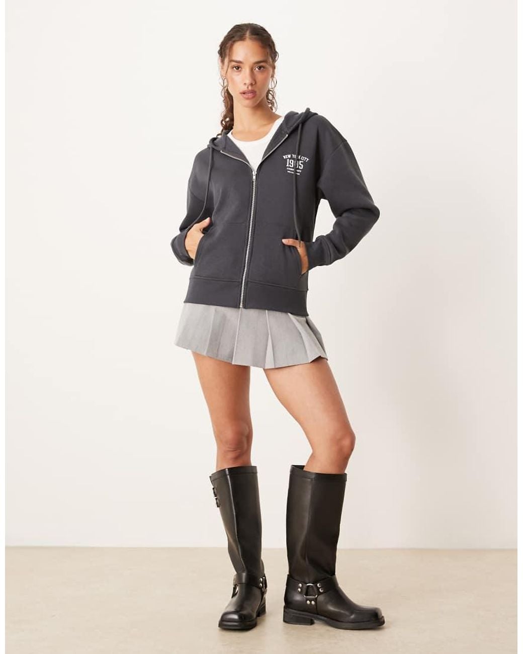 Brave Soul Gray Zip Through Hoodie