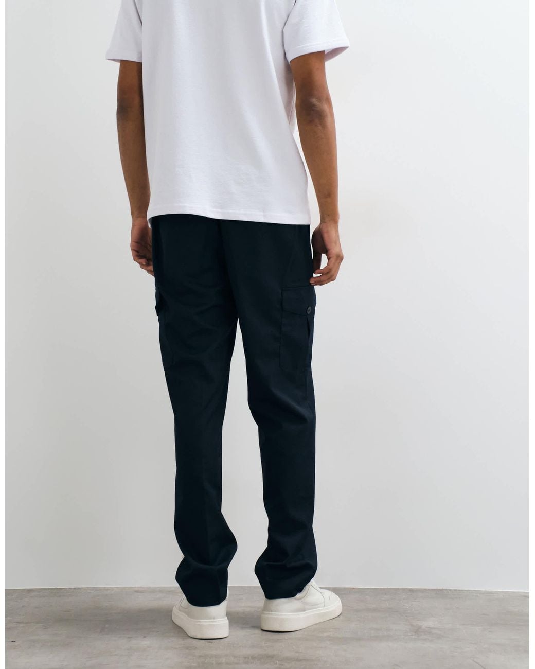 Mango White Utility Trouser for men
