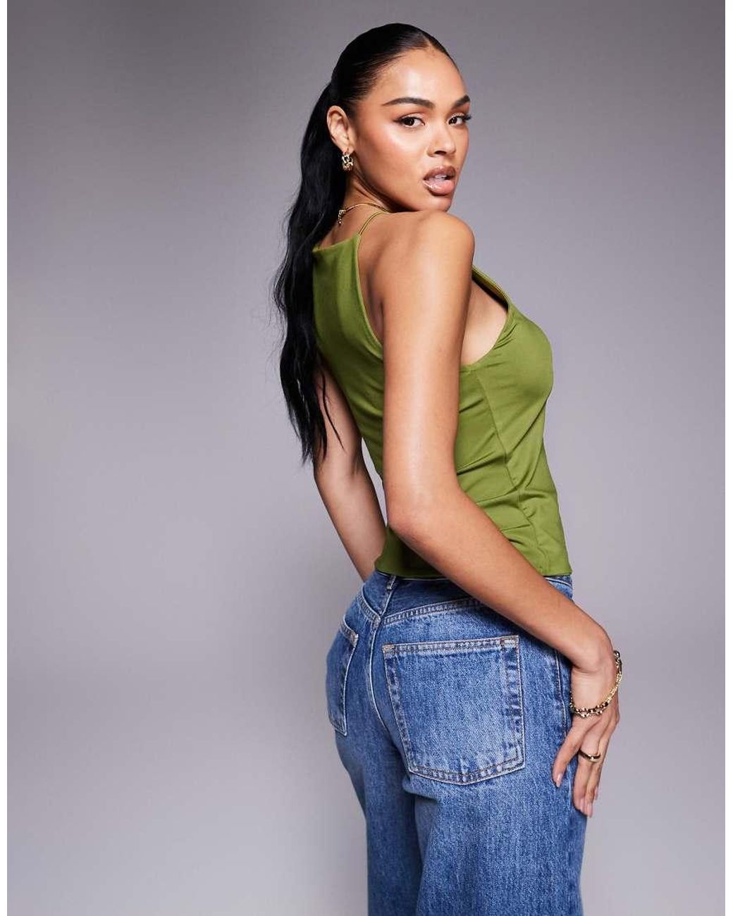 ASOS Green Racer Cami Top