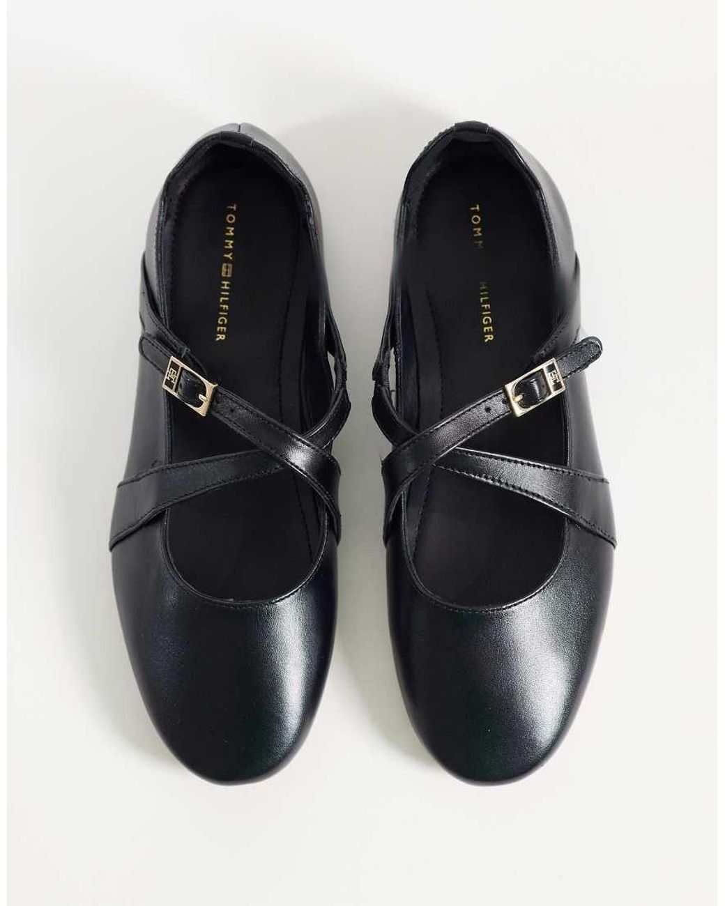 Tommy Hilfiger Black Cross Strap Mary Jane
