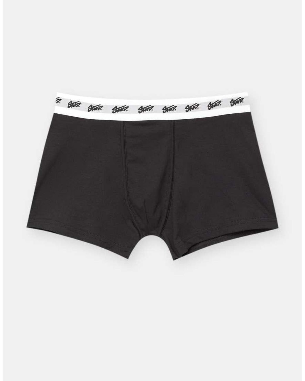 Pull&Bear Pack Of 3 Stwd Black Boxers for men