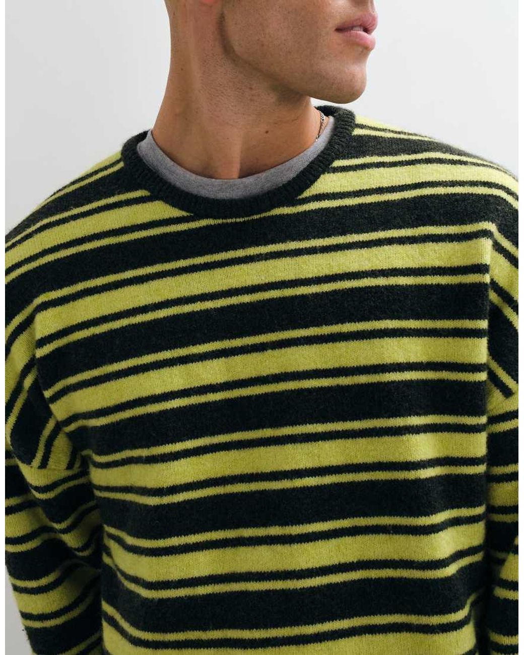 Weekday Green Boxy Oversized Fit Jumper for men