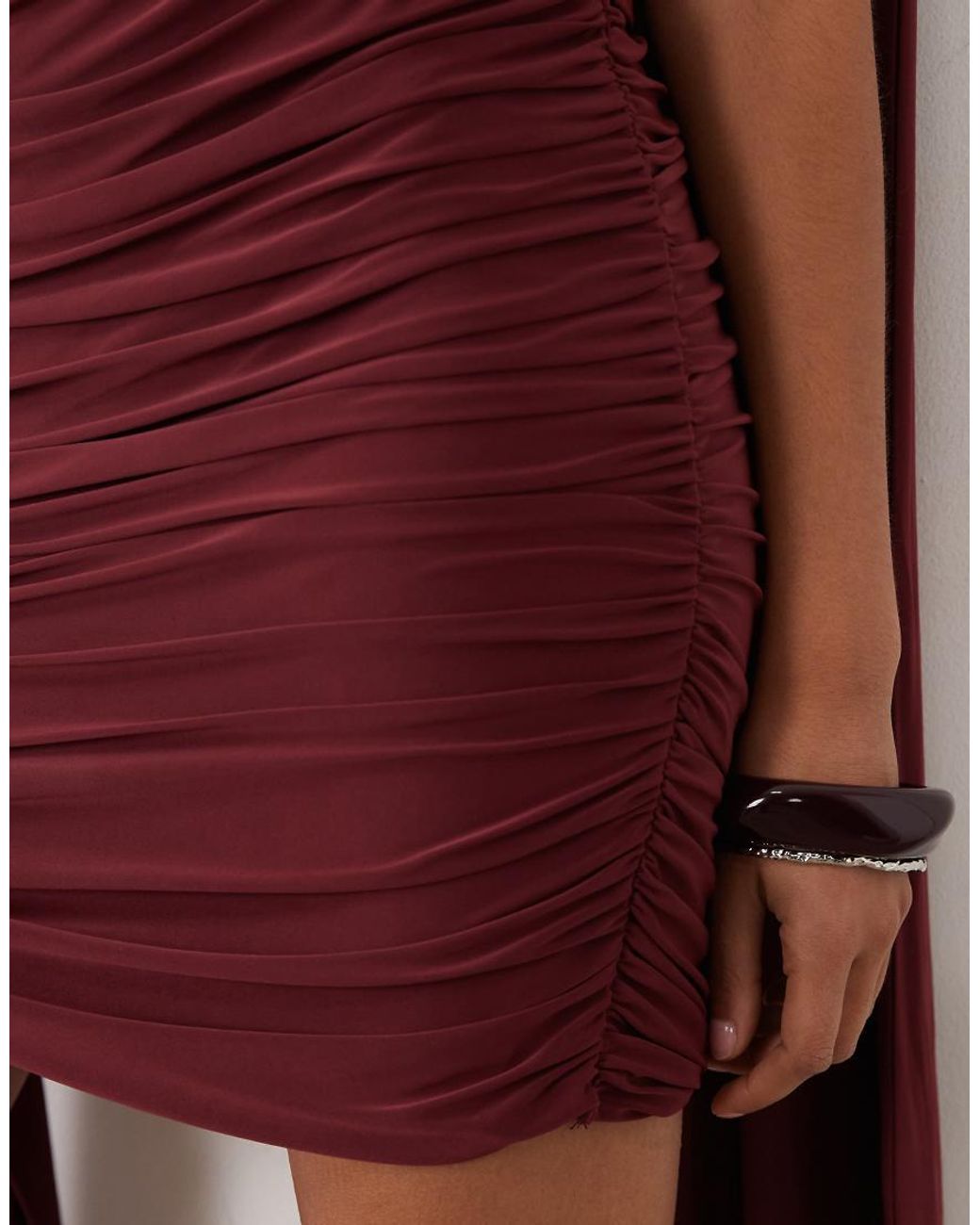 ASOS Red Backless Slinky Maxi Dress With Fringe Tassel Detail