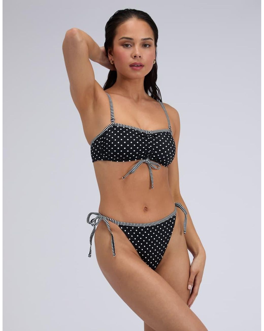 Boux Avenue Black Vivara Multiway Bandeau Bikini Top Summer Polka Dot Swimwear