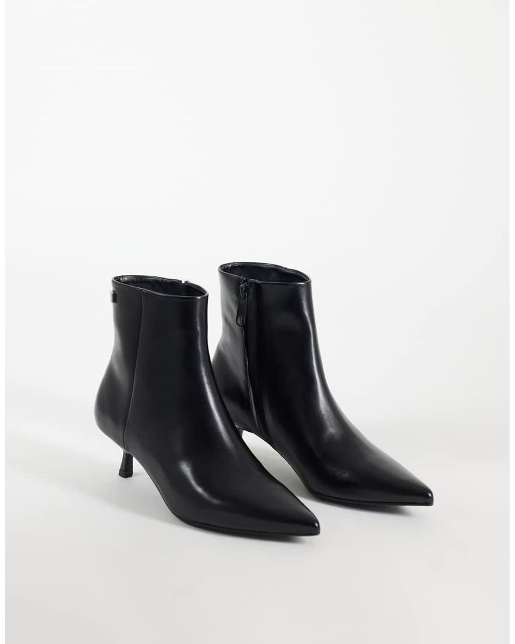 Tommy Hilfiger Blue Camelia Premium Leather Heeled Boots With Pointed Toe