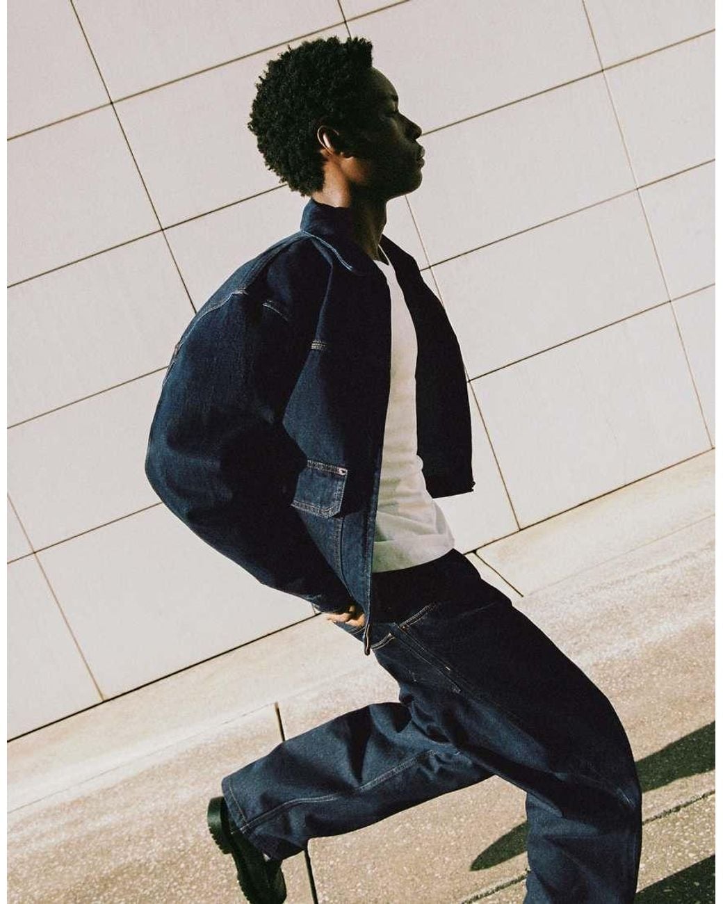 Pull&Bear Blue Multi-pocket Denim Jacket for men