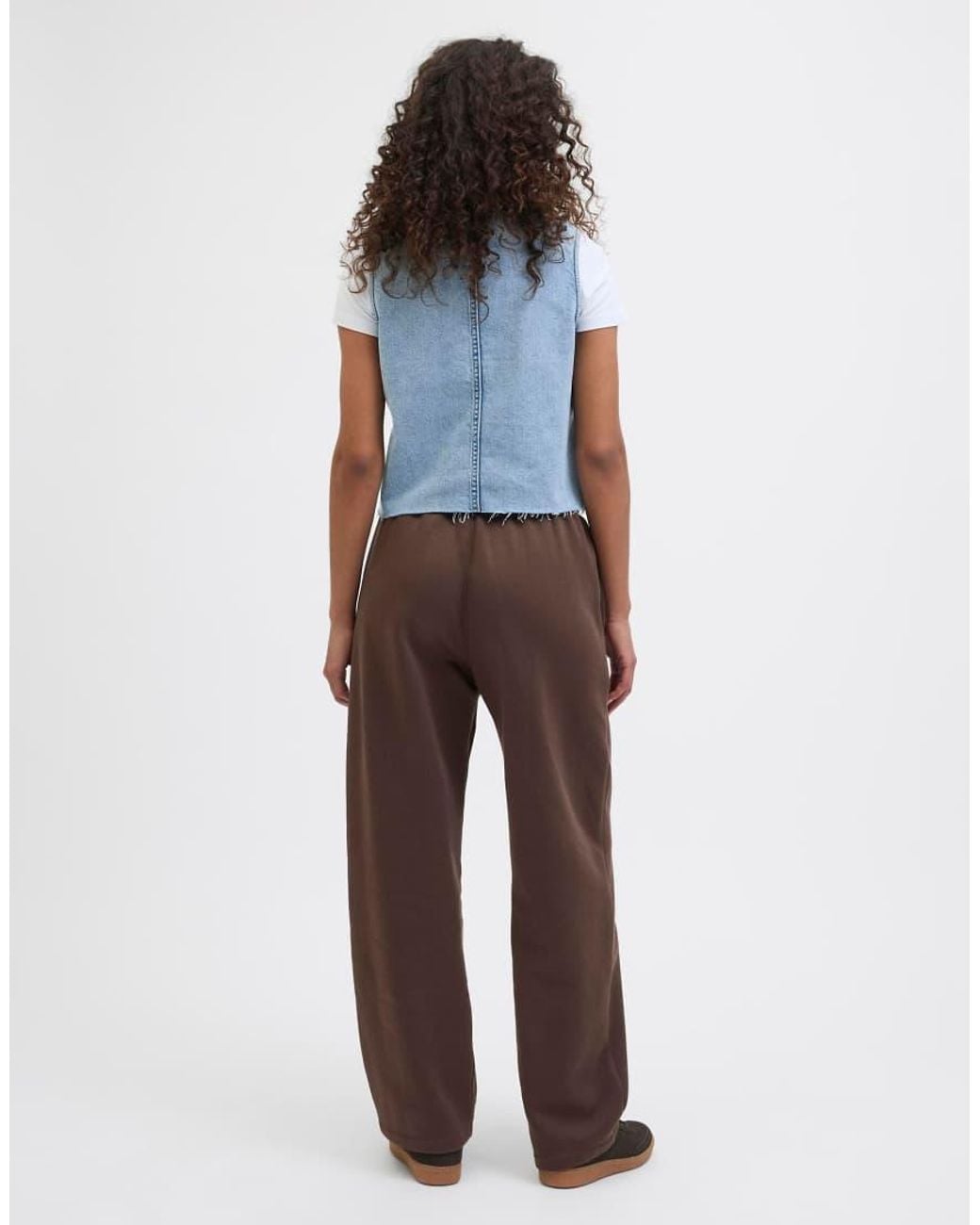 JJXX Brown Studio Fleece High Waist Loose Fit Sweatpants