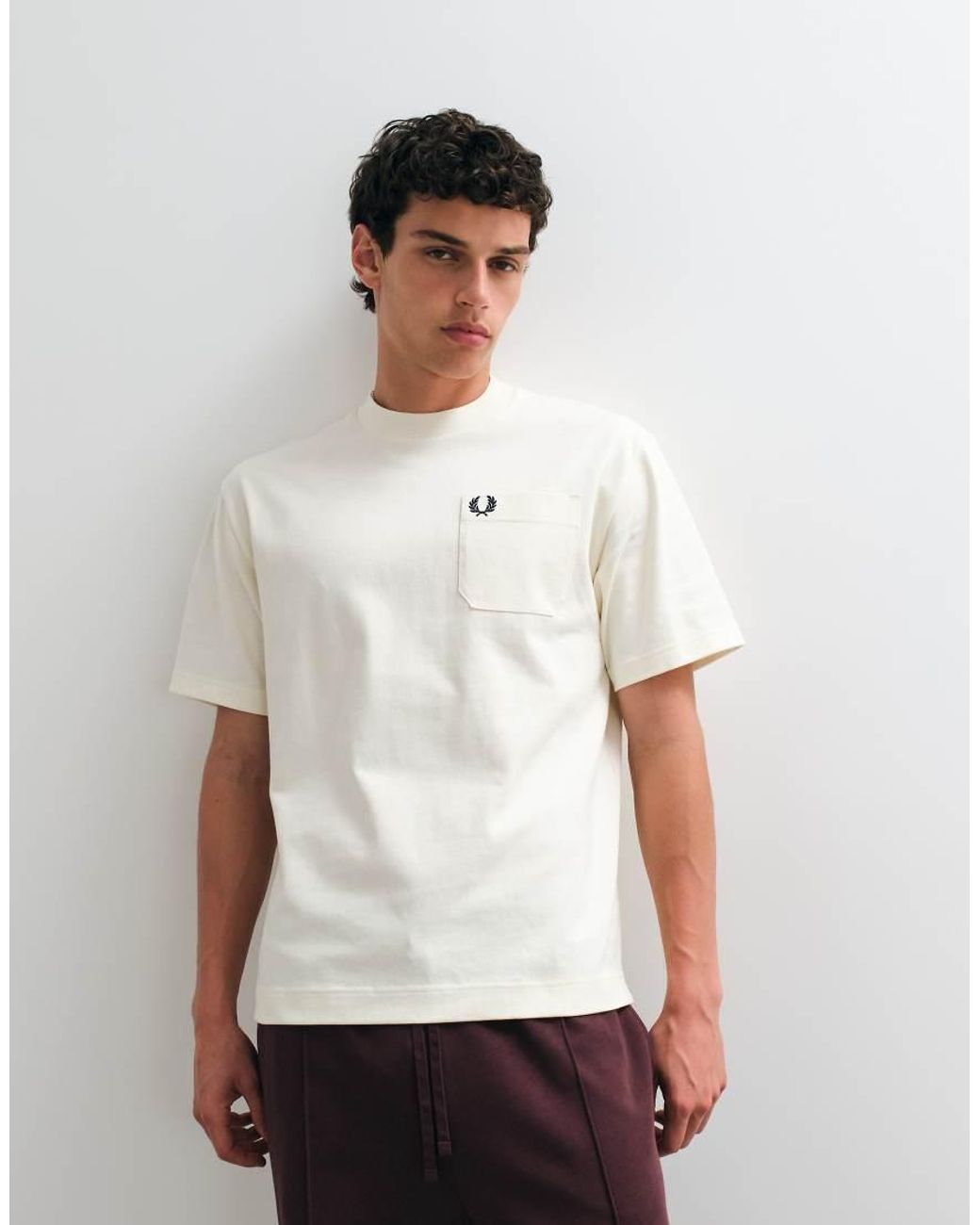 Fred Perry White Relaxed T-Shirt for men