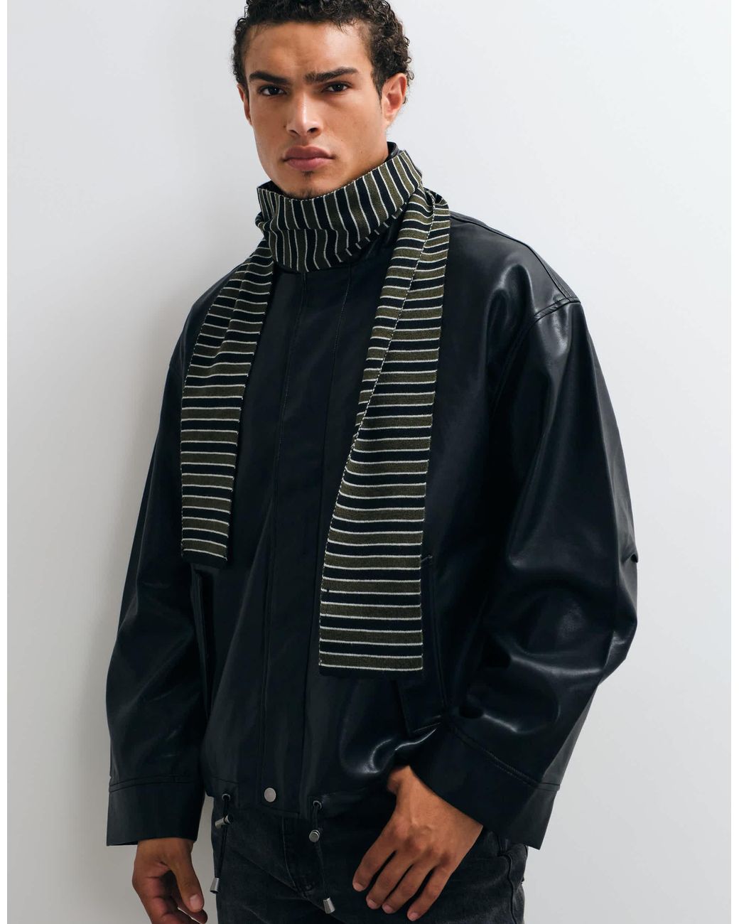 Écharpe très fine à rayures e ASOS pour homme en coloris Black