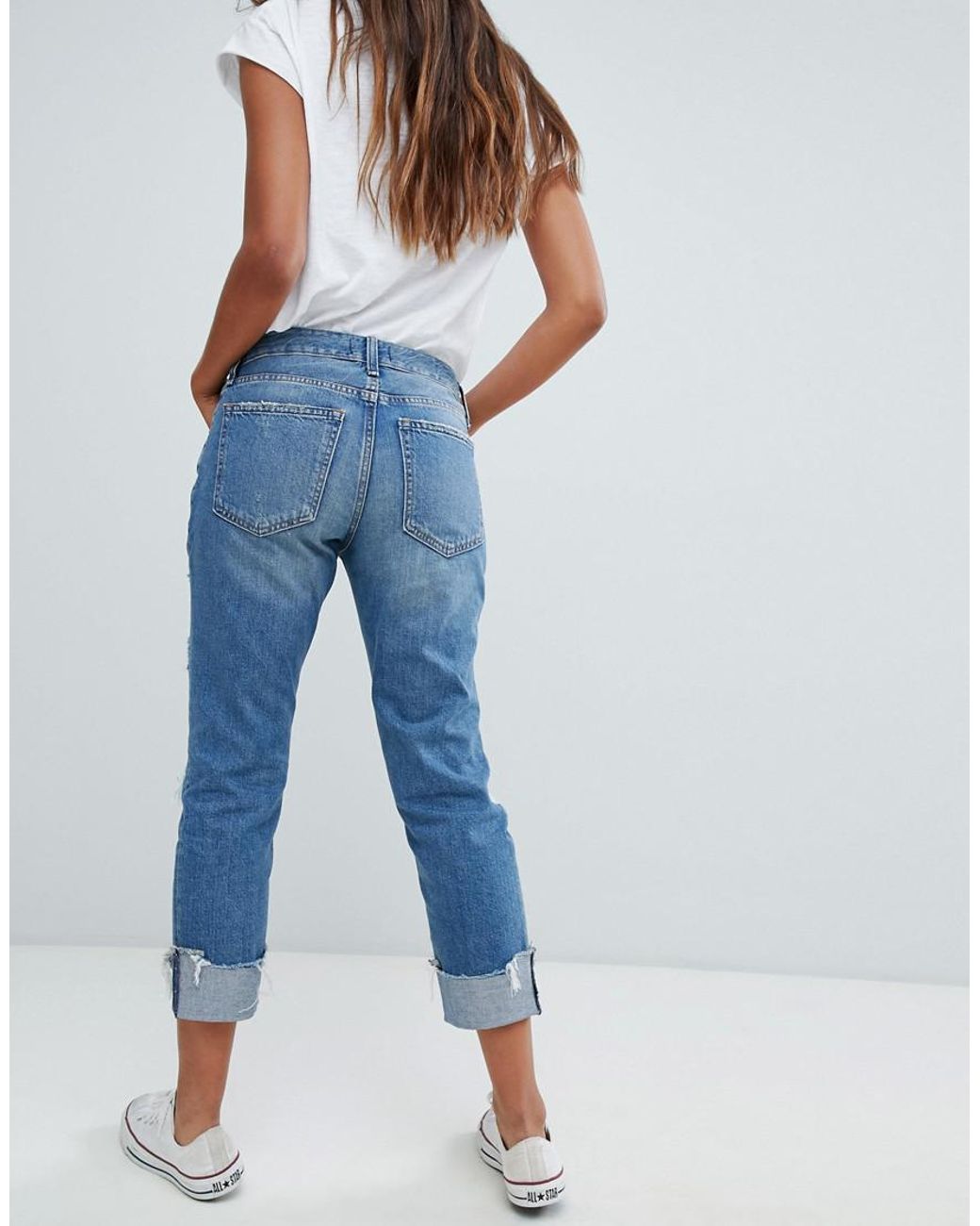 High Waisted Ripped Boyfriend Jean 