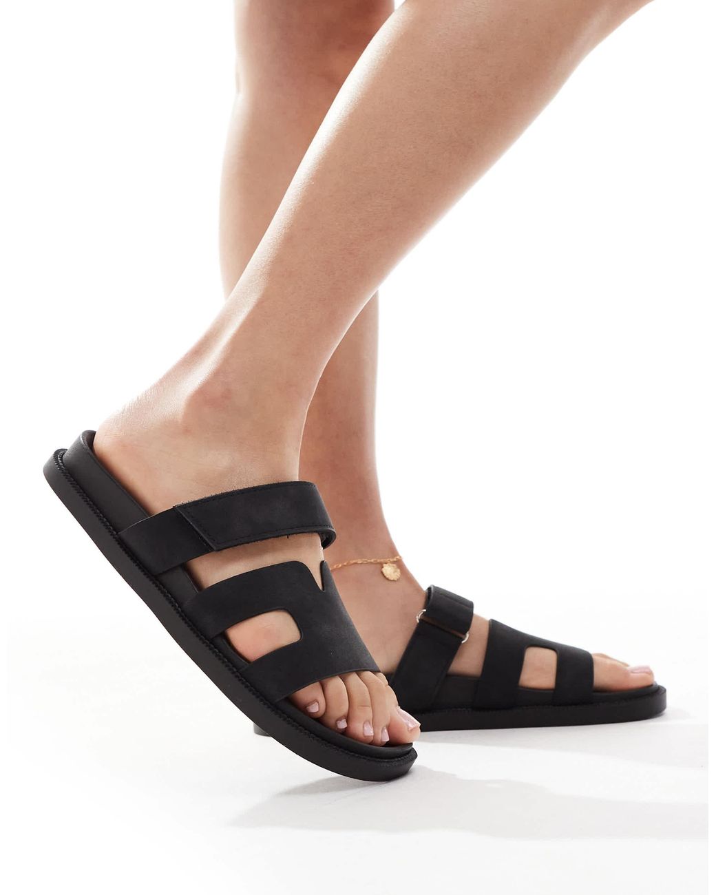 SEQWL Black Kidman Sandals With Straps