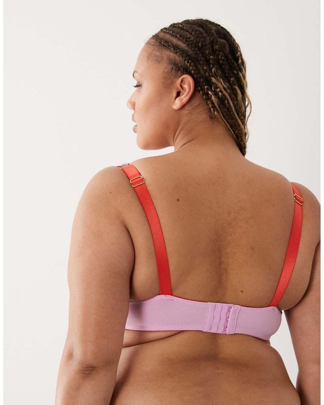 ASOS Brown Asos Design Curve Marley Sheer Mesh High Apex Balcony Underwire Bra With Picot Trim