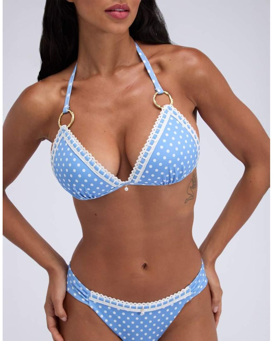 Boux Avenue Blue Casablanca Push Up Triangle Bikini Top With Hardware