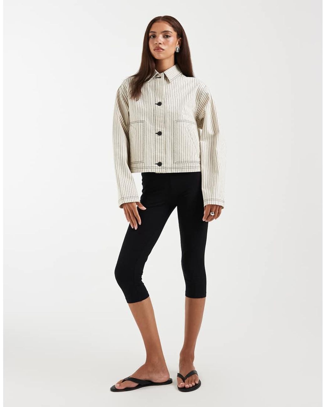 ASOS White Short Cotton Harrington Jacket