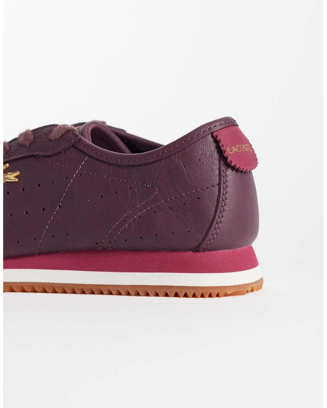 Lacoste Purple Club-low Gumsole Gold Accent Trainer