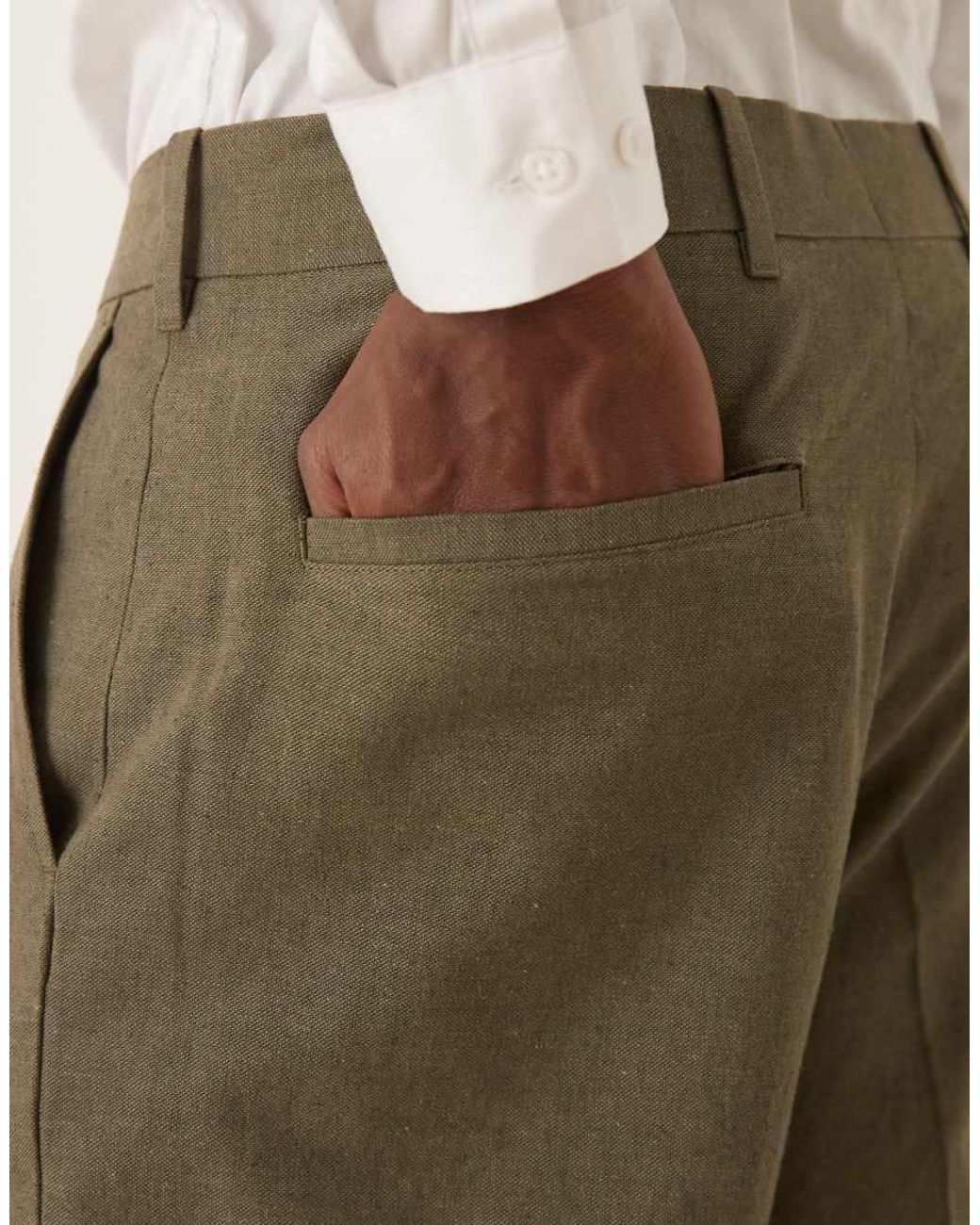 Abercrombie & Fitch Natural Classic Linen Suit Trouser Co-ord for men