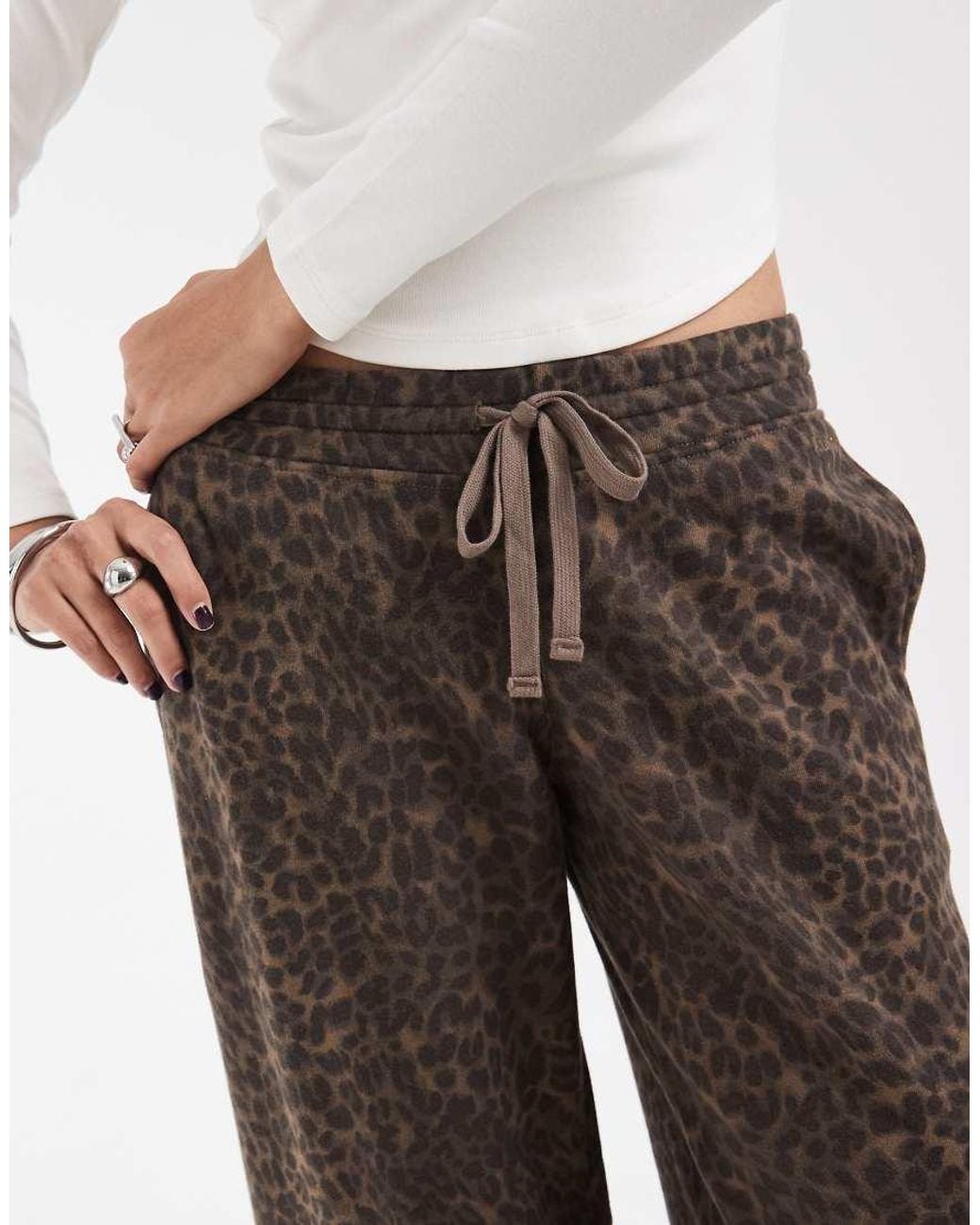 Hollister White Low Rise baggy joggers