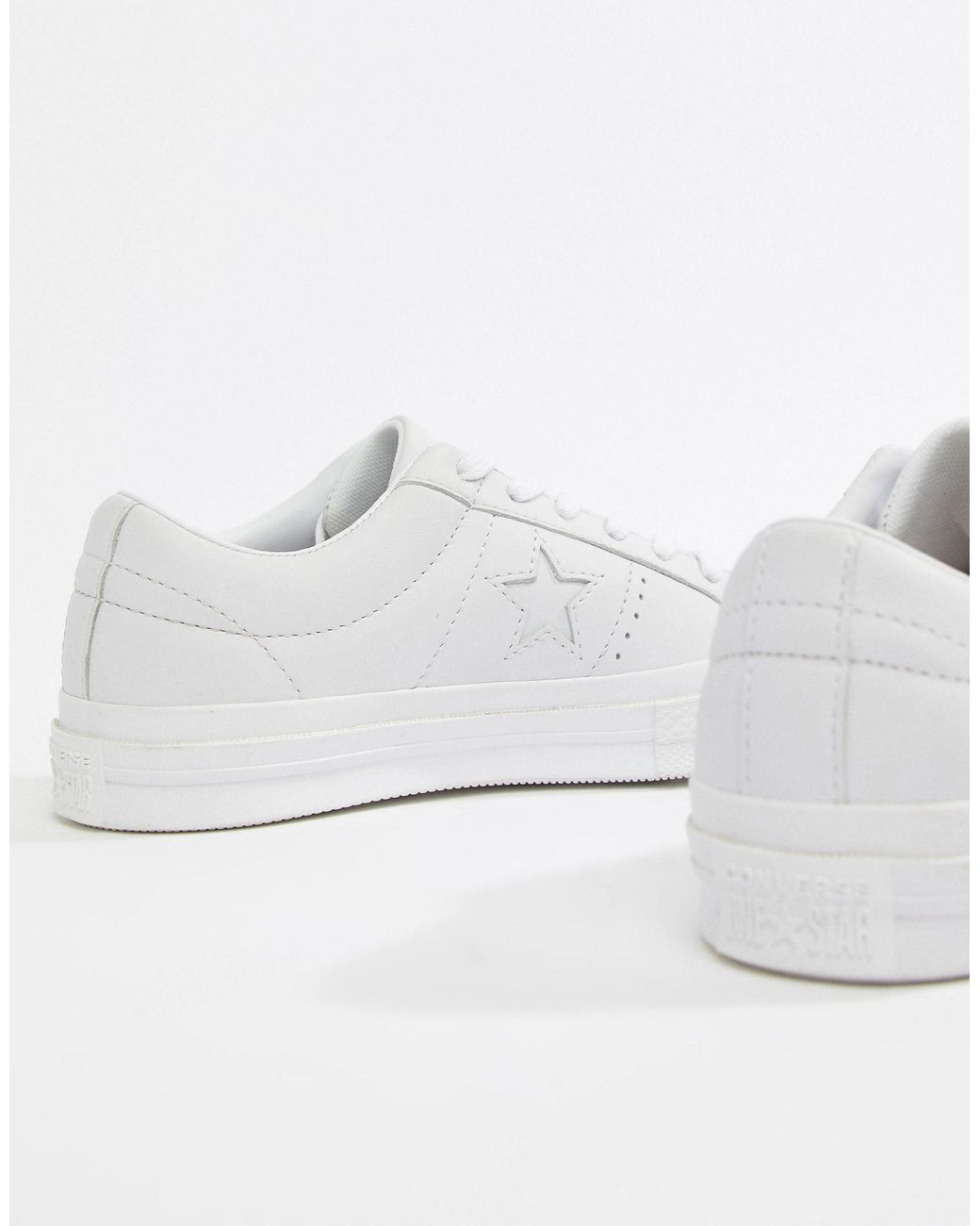 Converse One Star Triple Leather Sneakers in White | Lyst