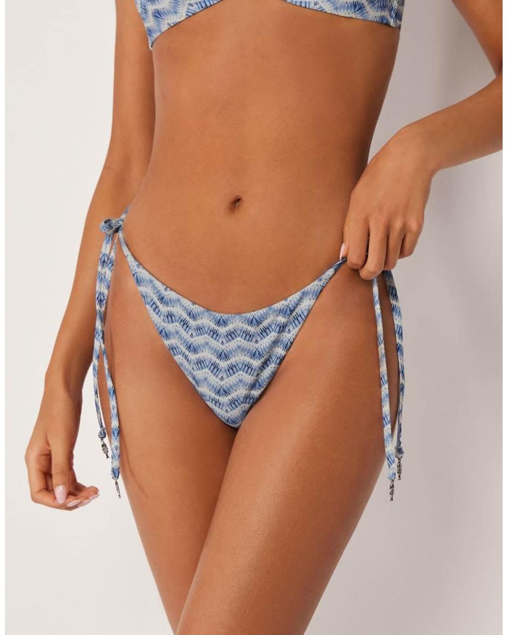 Calzedonia Blue Tie Bikini Bottoms Reflection