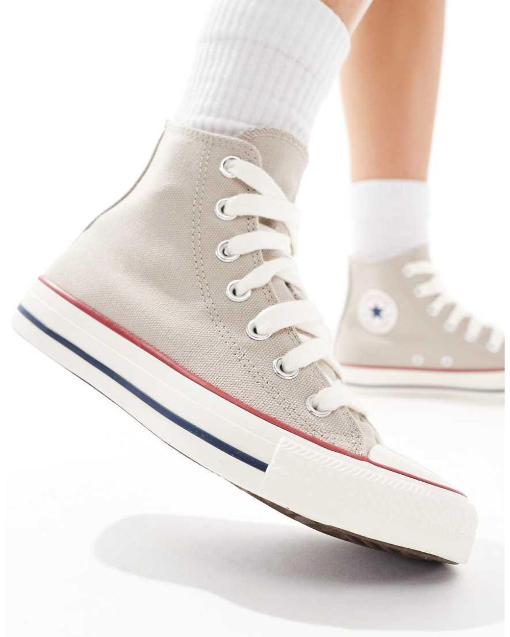 Converse White Chuck Taylor All Star Hi Trainers With Chunky Laces