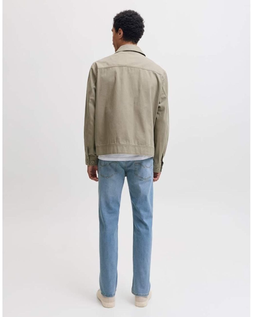 Jack & Jones Blue Clark Stonewashed Mid Waist Stretch Jeans for men