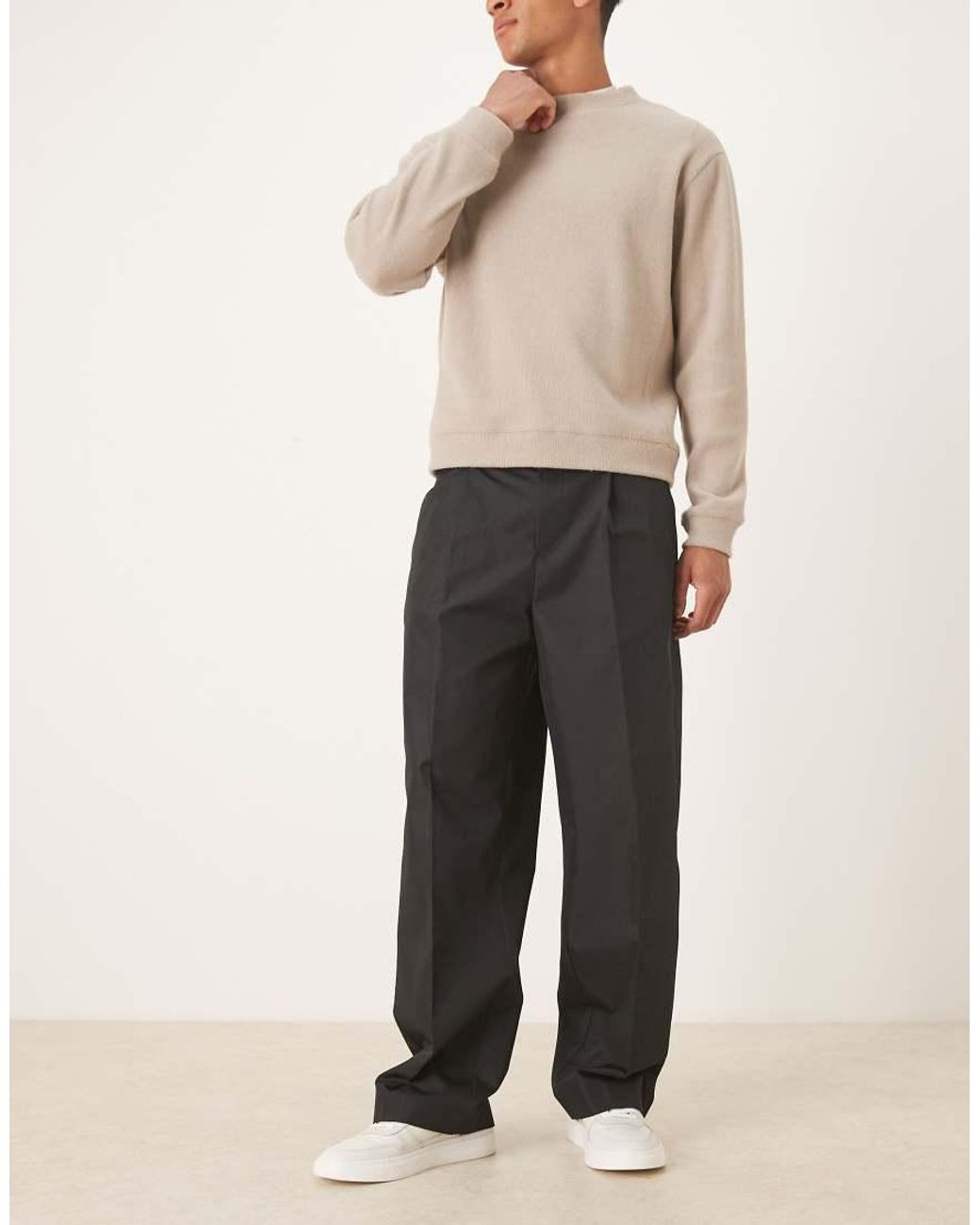 ASOS Black Tailored Wide Leg Pants for men