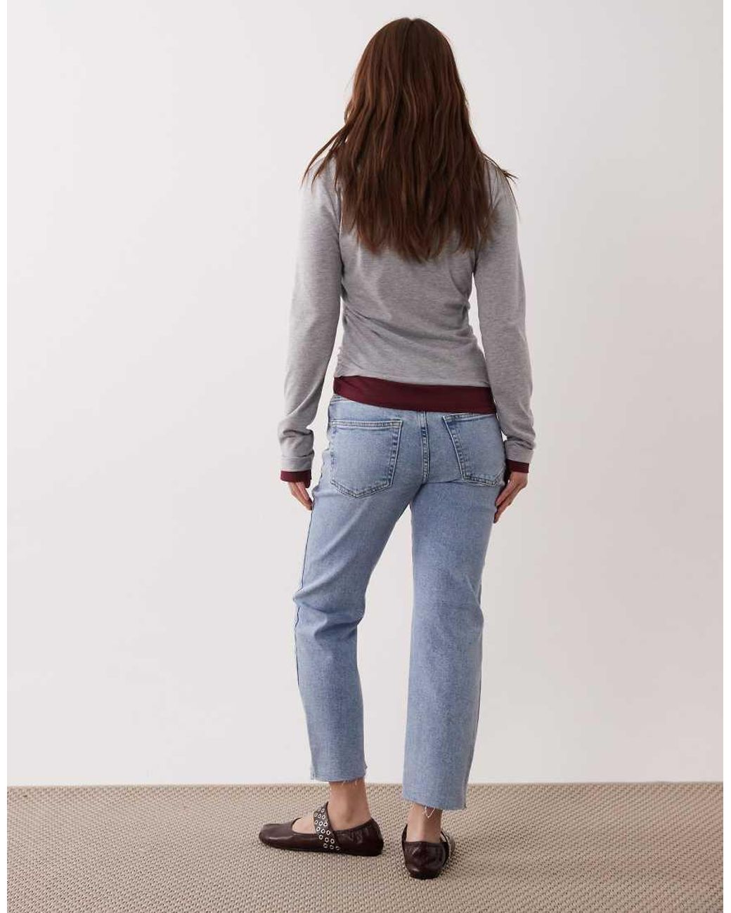 JDY Petite Blue Lullu High Waist Straight Leg Jeans