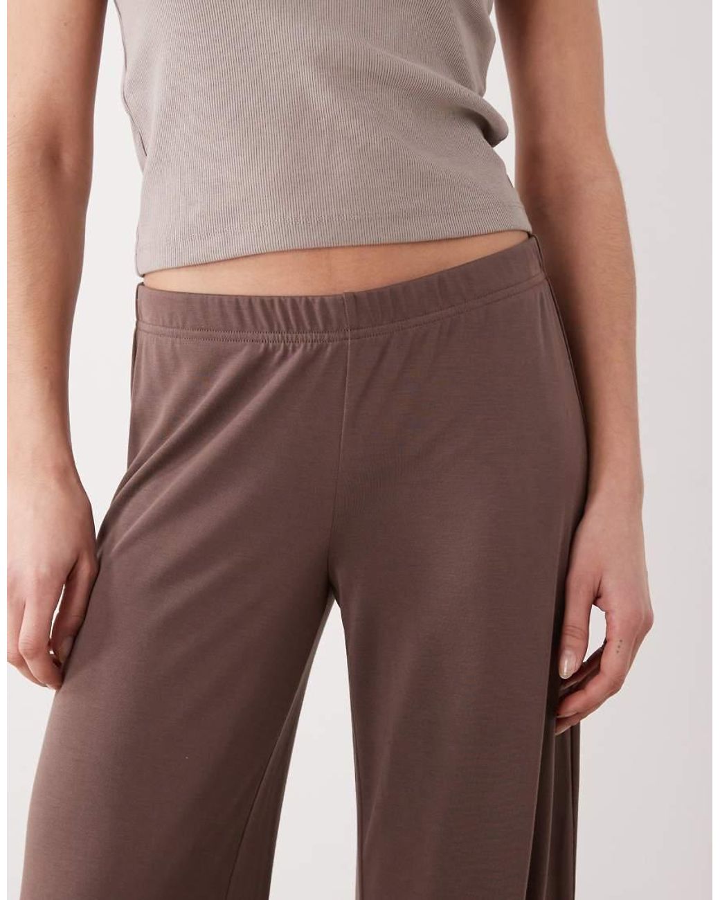 Monki Brown Wide Leg Trousers