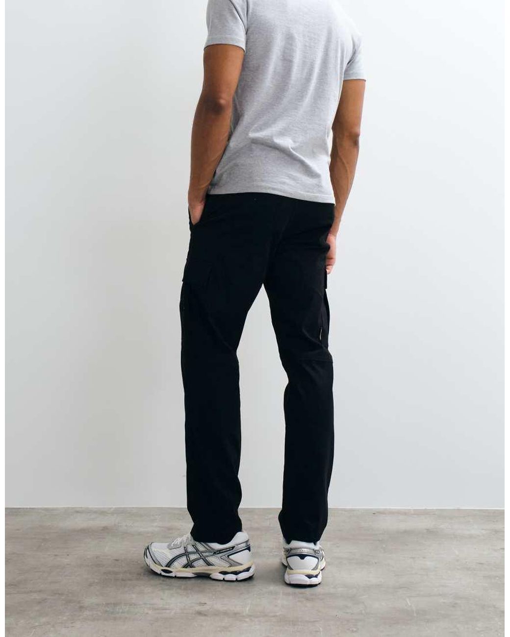 Jack & Jones Black Straight Cargo Trousers for men