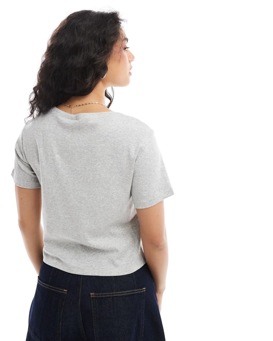 Monki White Shrunken Tee