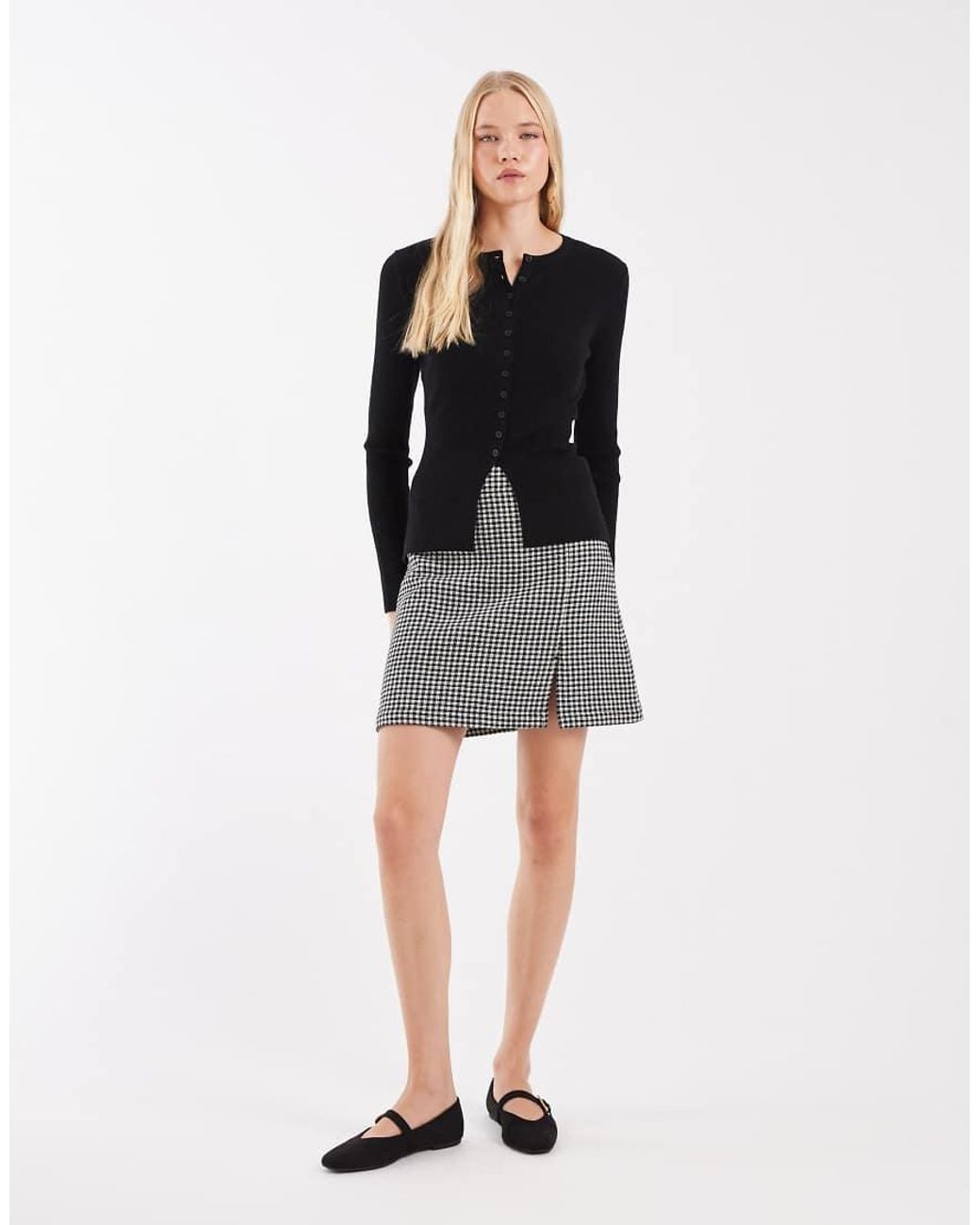 Barbour Black Halina Gingham Mini Skirt