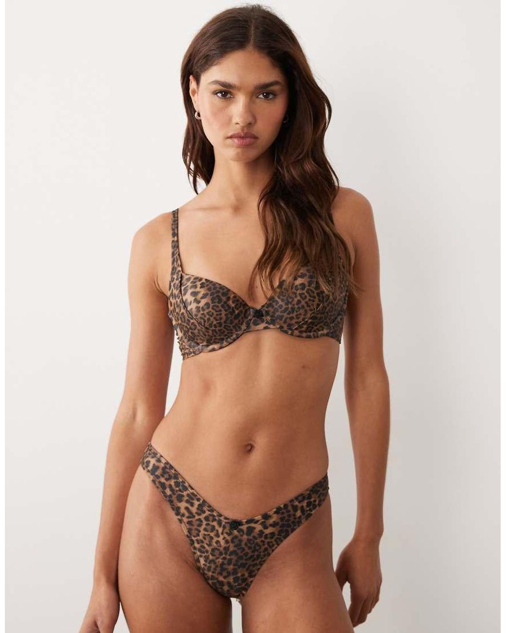 ASOS Brown Kitty High Leg Ultra-cheeky Bikini Bottom