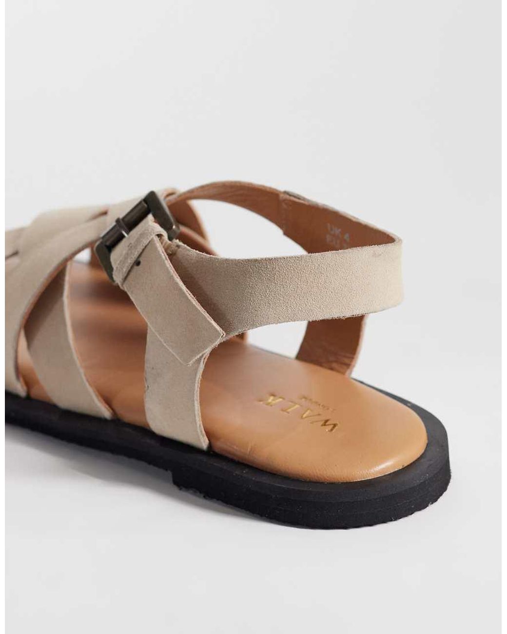 Walk London White Sophia Cross Strap Sandals
