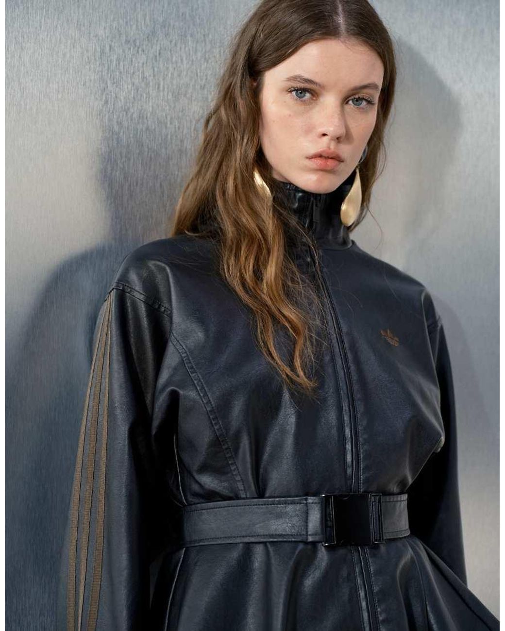 adidas Originals x ASOS Gray Peplum Track Jacket With Belt