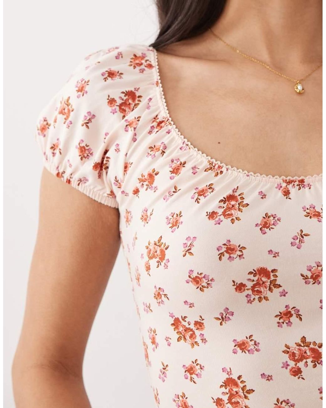 Miss Selfridge Multicolor Milkmaid Top