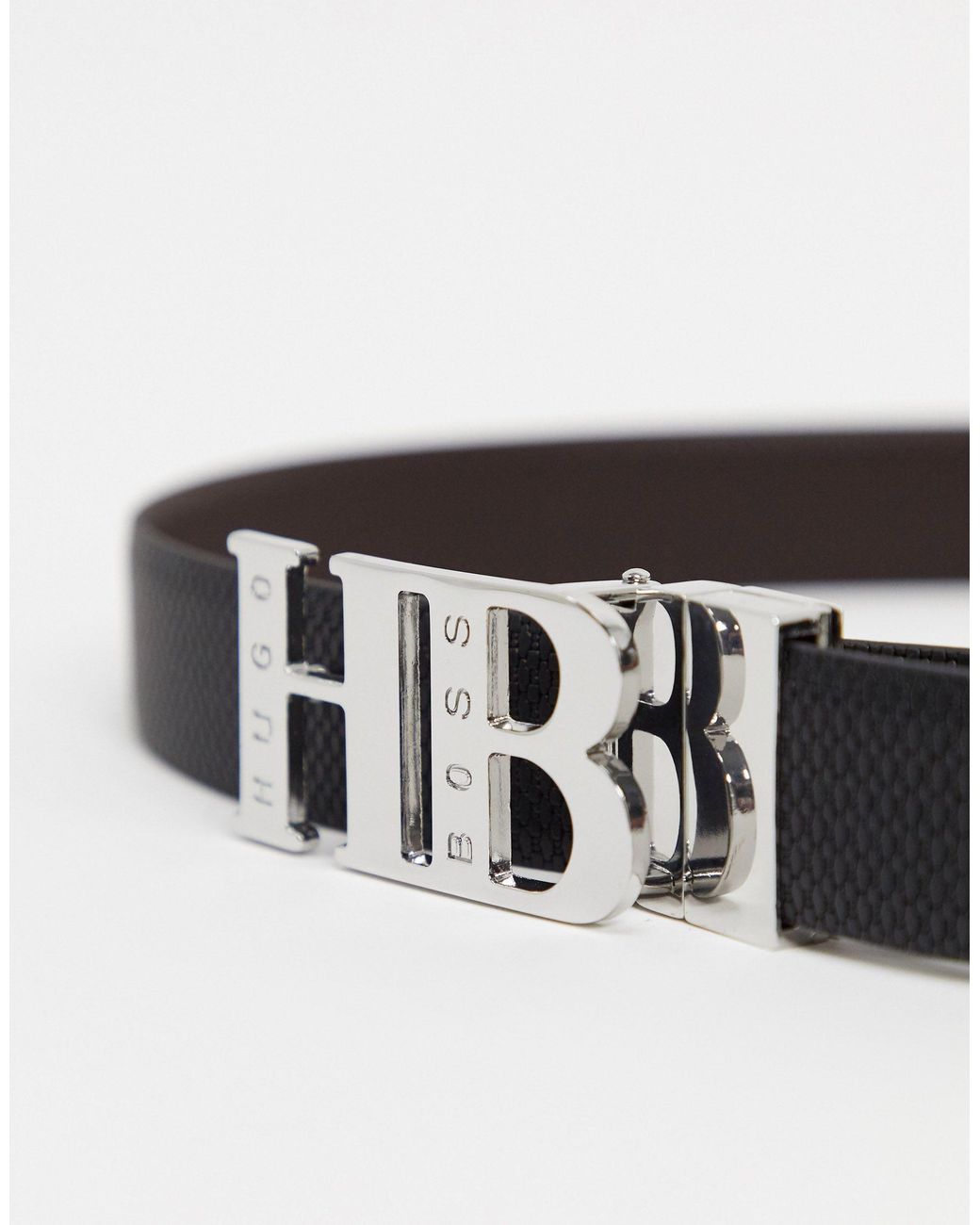 BOSS by HUGO BOSS Riem Met Hb-logo in het Zwart voor heren | Lyst NL