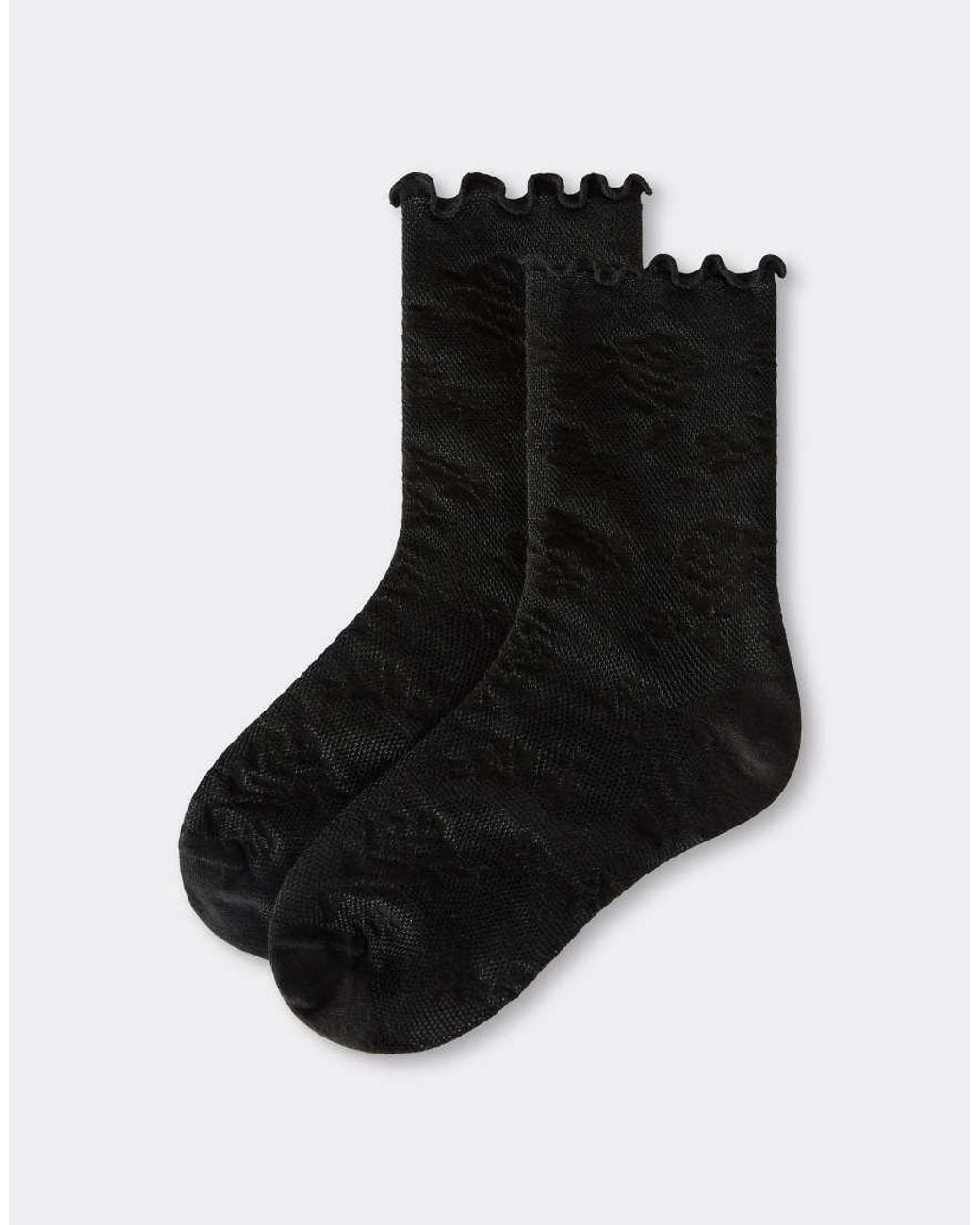 Calzedonia Black Lace-Effect Socks