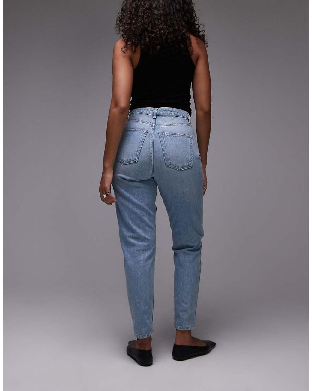 Topshop Hourglass Blue Mom High Rise Jean