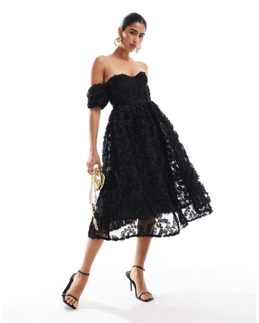 True Decadence Blue Bardot Bust Cup Midi Dress