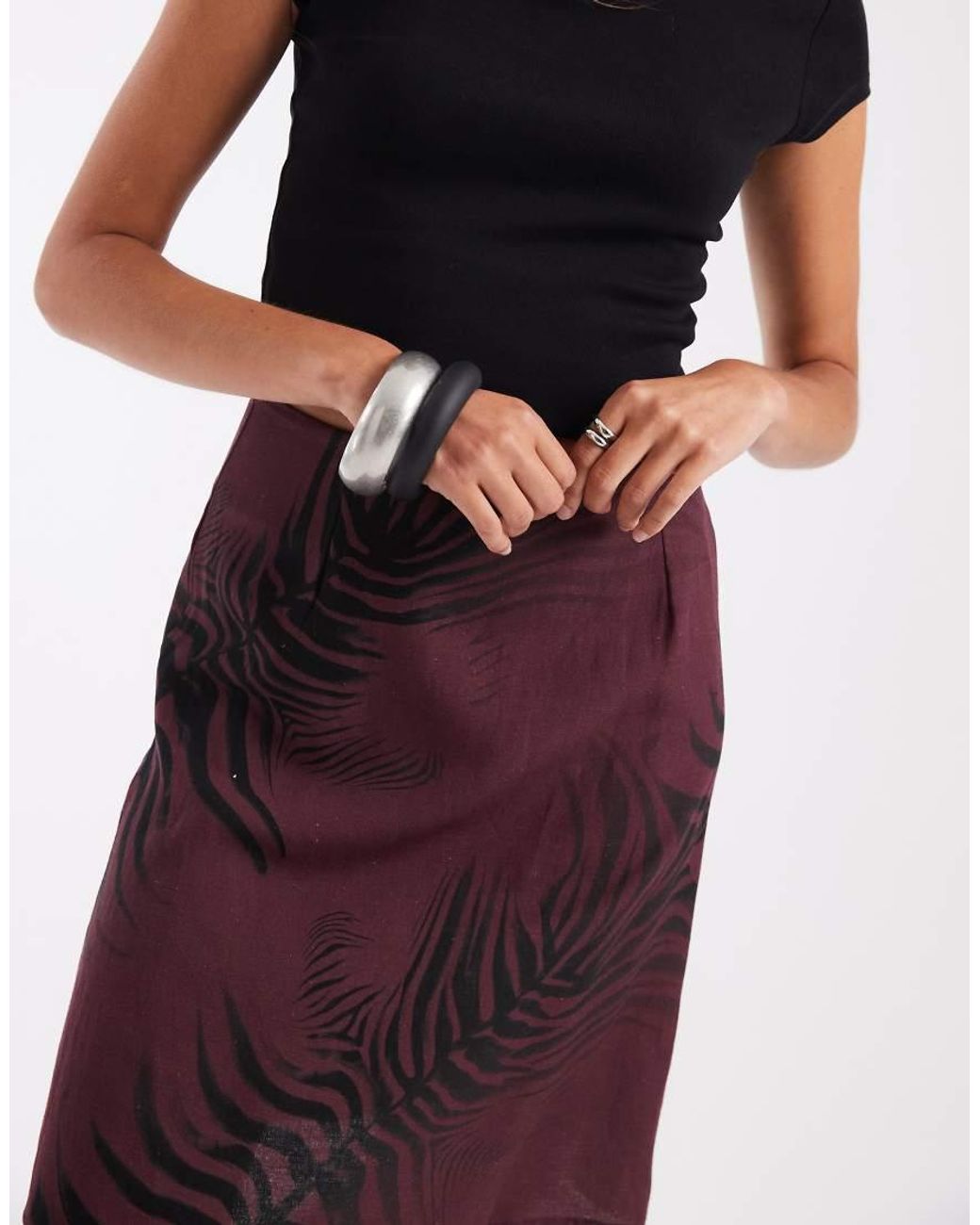 ASOS Purple Awkward Length Midi Slip Skirt
