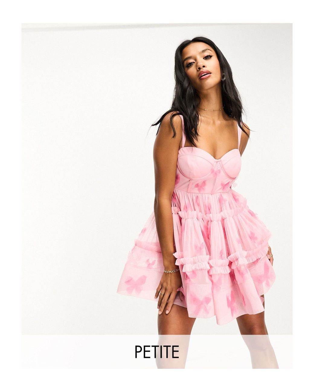 Exclusivité - robe courte avec corset et détails en relief - pastel LACE &  BEADS en coloris Rose | Lyst