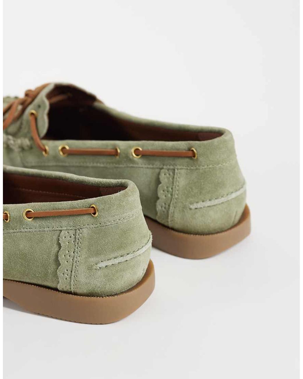 Free People Green Lagoon Cut Out Boat Shoes
