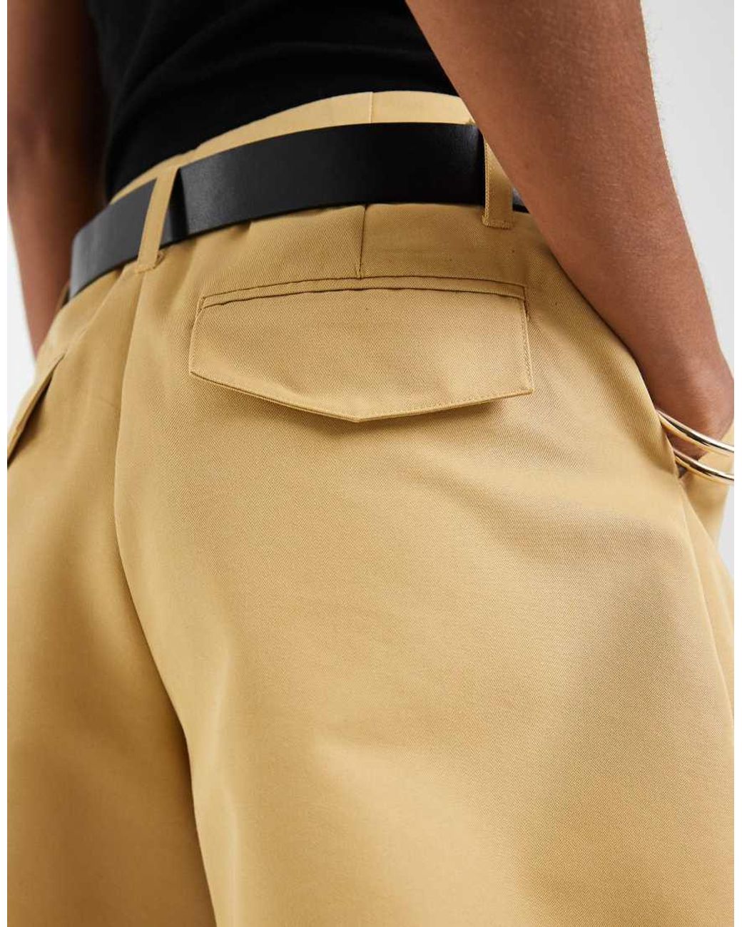 ASOS Multicolor Tailored Belted Turn Up Shorts