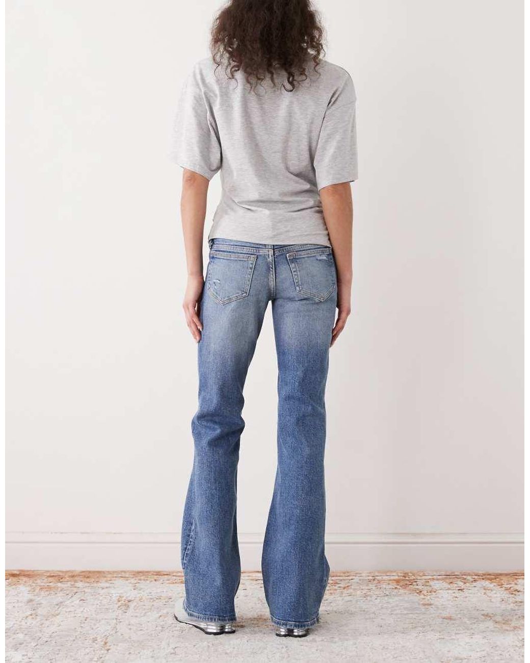 Weekday Blue Distressed Bootcut Flared Jeans