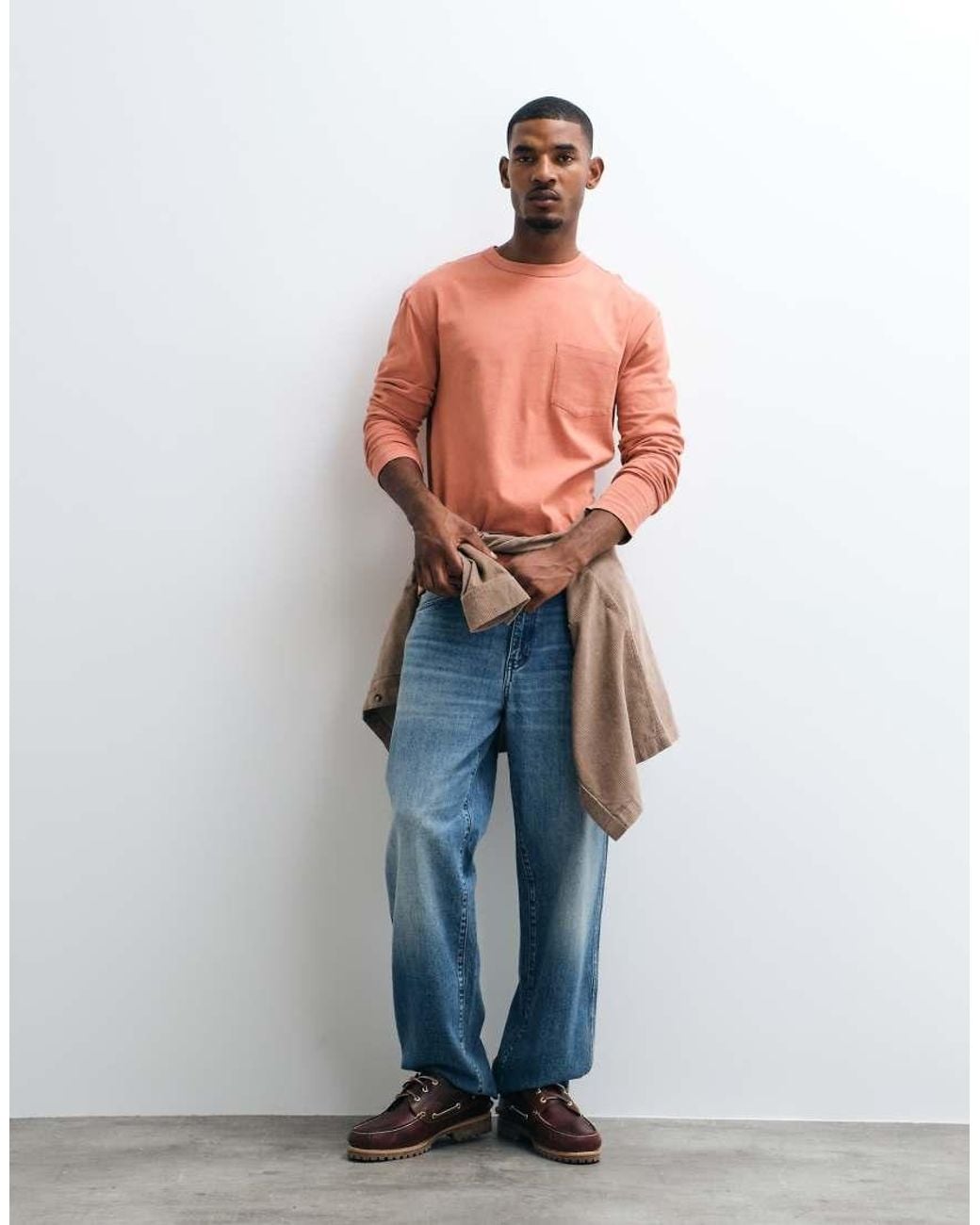 ASOS Red Relaxed Long Sleeve T-shirt for men