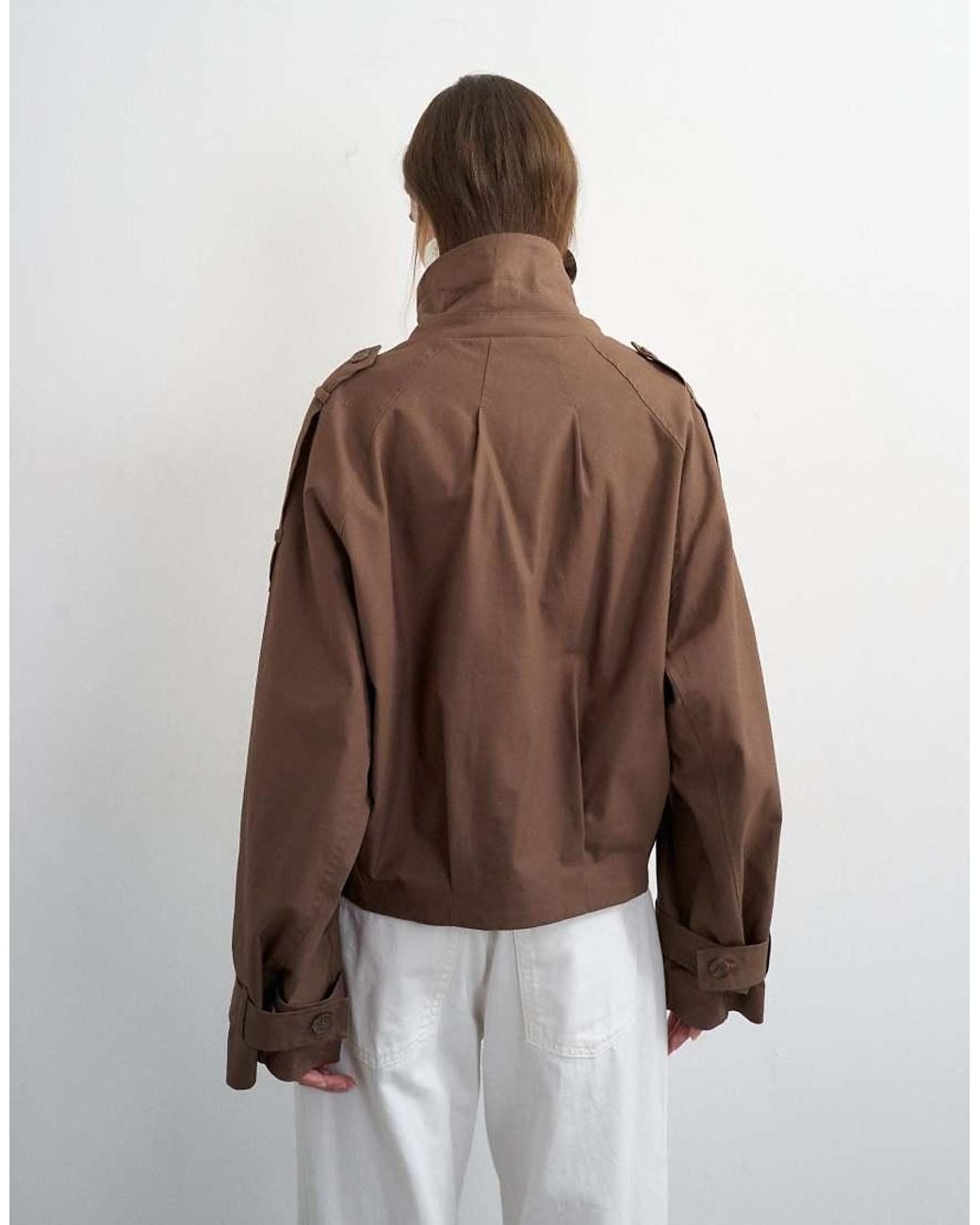 TOPSHOP Brown Cropped Trench