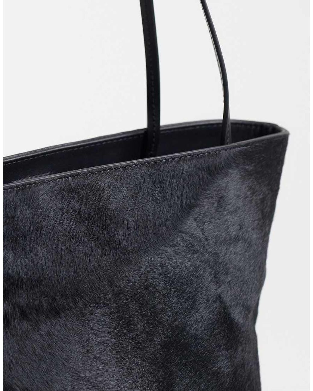 Mango Blue Pony Hair Shoulder Bag